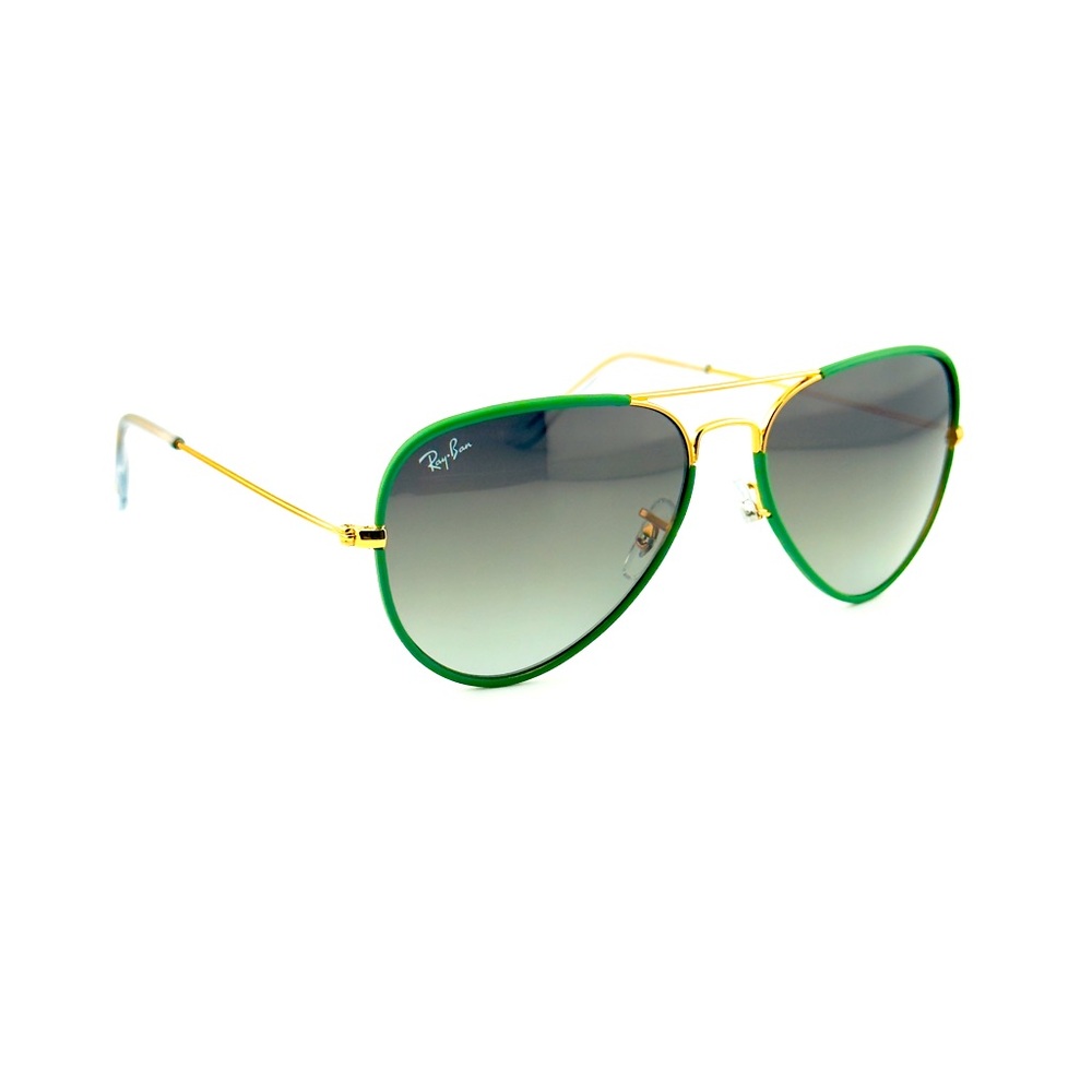 Ray-Ban Aviator Full Color Sunglasses RB3025JM Gold Green Frame Gradient Lenses - Picture 6 of 16